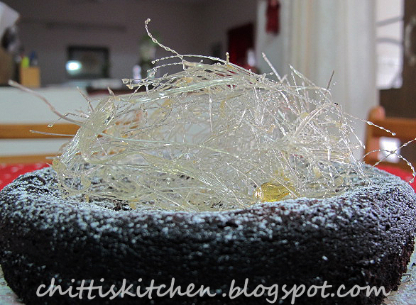 Chocolate Torta with Spun Sugar