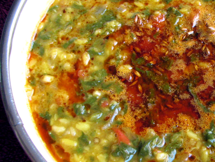 Dal Palak ( Spinach with Lentils )